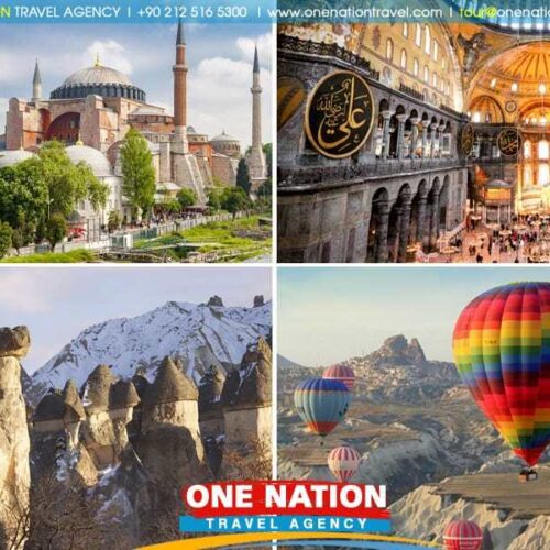 Travelers exploring iconic sights on a 5-day Istanbul and Cappadocia tour, showcasing the blend of historical and natural wonders in Turkey.