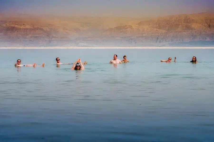 Tranquil waters of the Dead Sea in Jordan, serene landscape