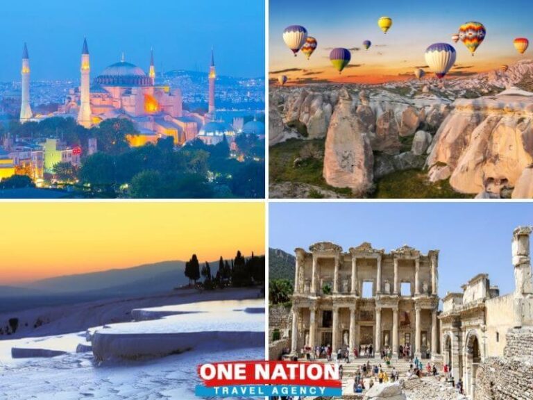 Explore the 7-day Highlights of Turkey tour featuring Istanbul, Pamukkale, Ephesus, and Cappadocia.