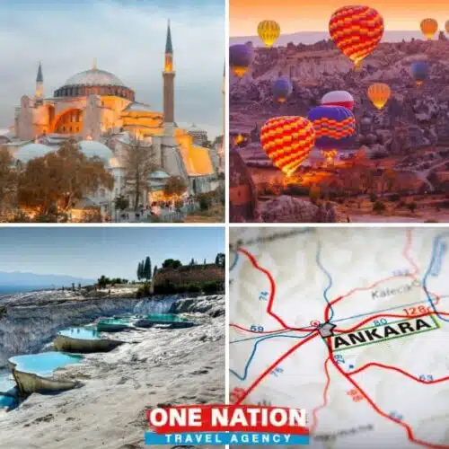 Explore Turkey's wonders on a 12-day tour featuring Istanbul, Cappadocia's landscapes, Antalya's beaches, Pamukkale's springs, Ephesus, and Ankara.