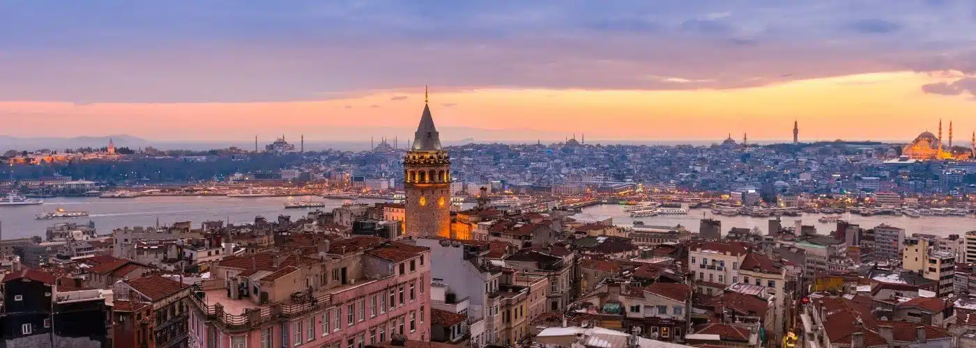 Istanbul old cityscape with Galata Tower dominating skyline, enhancing Turkey tours.