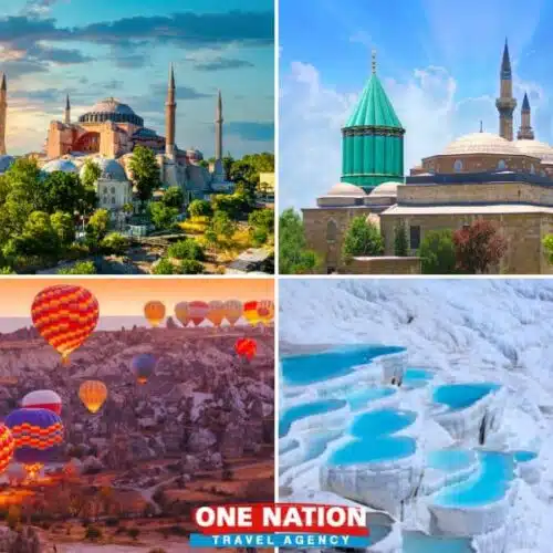 13-day Discover Turkey tour covering Istanbul, Konya, Cappadocia, Antalya, Pamukkale, Ephesus, Pergamon, Gallipoli, and Troy. Explore historical sites, natural wonders, and cultural landmarks.