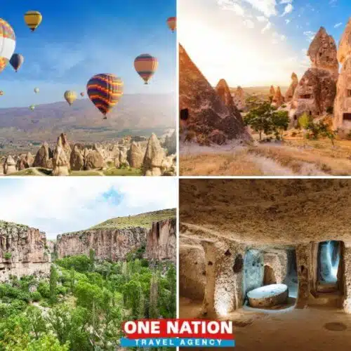 4-day Cappadocia adventure tour from Istanbul, featuring hot air balloon rides, guided tours of ancient cave dwellings, and local cuisine.