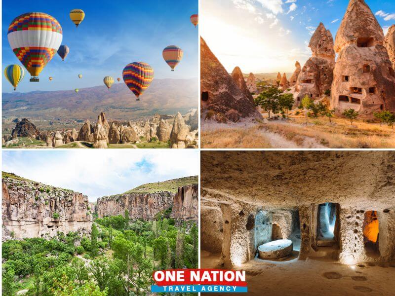 4-day Cappadocia adventure tour from Istanbul, featuring hot air balloon rides, guided tours of ancient cave dwellings, and local cuisine.