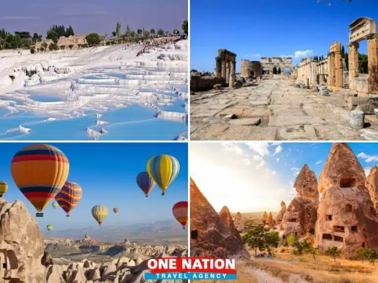 5-Day Pamukkale and Cappadocia Tour from Istanbul by plane, including guided visits to hot springs, fairy chimneys, and ancient ruins.