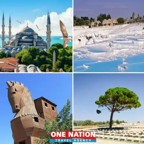 A detailed description of a 6-day tour package covering Istanbul, Pamukkale, Ephesus, Gallipoli, and Troy, showcasing key historical sites.