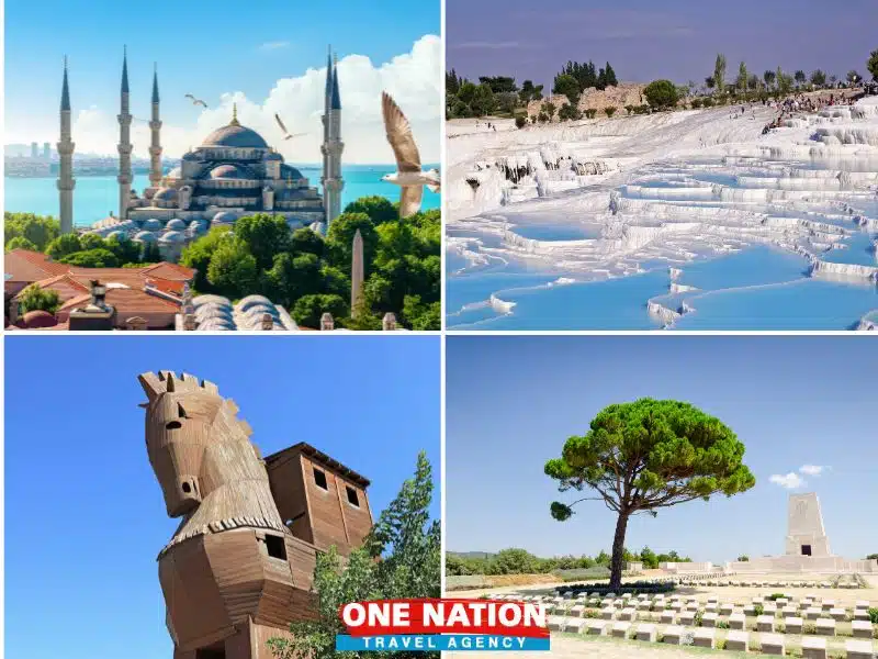 A detailed description of a 6-day tour package covering Istanbul, Pamukkale, Ephesus, Gallipoli, and Troy, showcasing key historical sites.